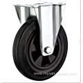 160 mm European industrial rubber rigird casters with brakes